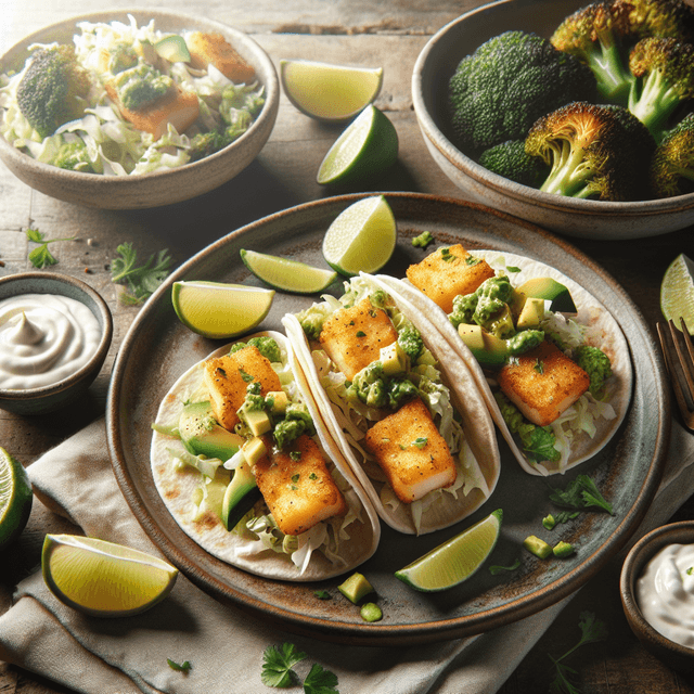 Spicy Fish Tacos with Roasted Broccoli